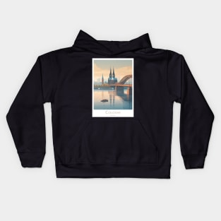 Vintage Retro Serene Cologne Riverside View Kids Hoodie